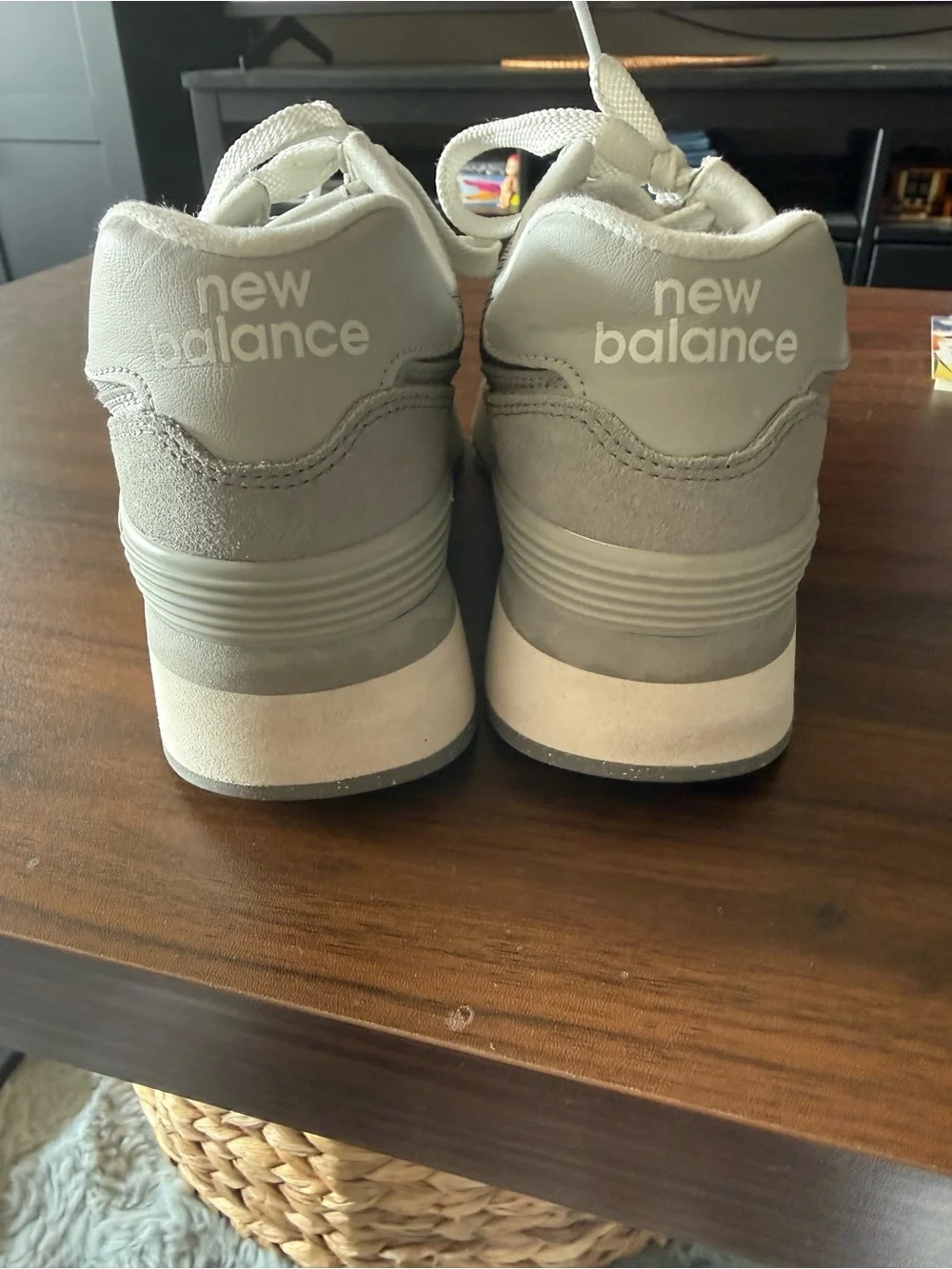New Balance Women's Gray Suede & Mesh Platform Sneaker